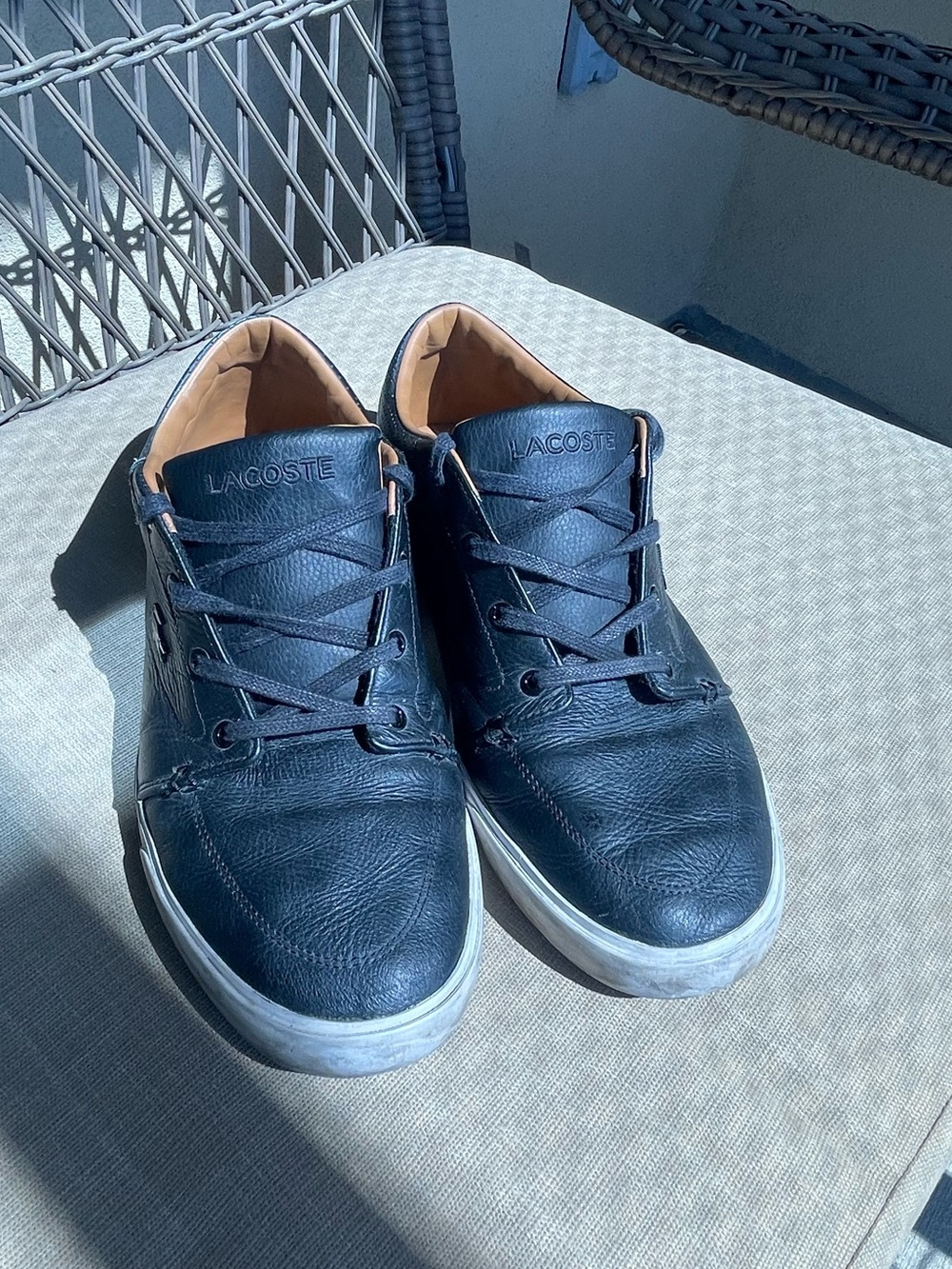 Lacoste Men’s Black Leather Low-Top Sneakers